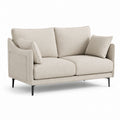 Sofa Dwuosobowa Beżowa z Poduszkami 150 cm