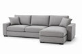 Narożna Sofa z Tkaniny Poliestrowej Szara 300x150x85 cm