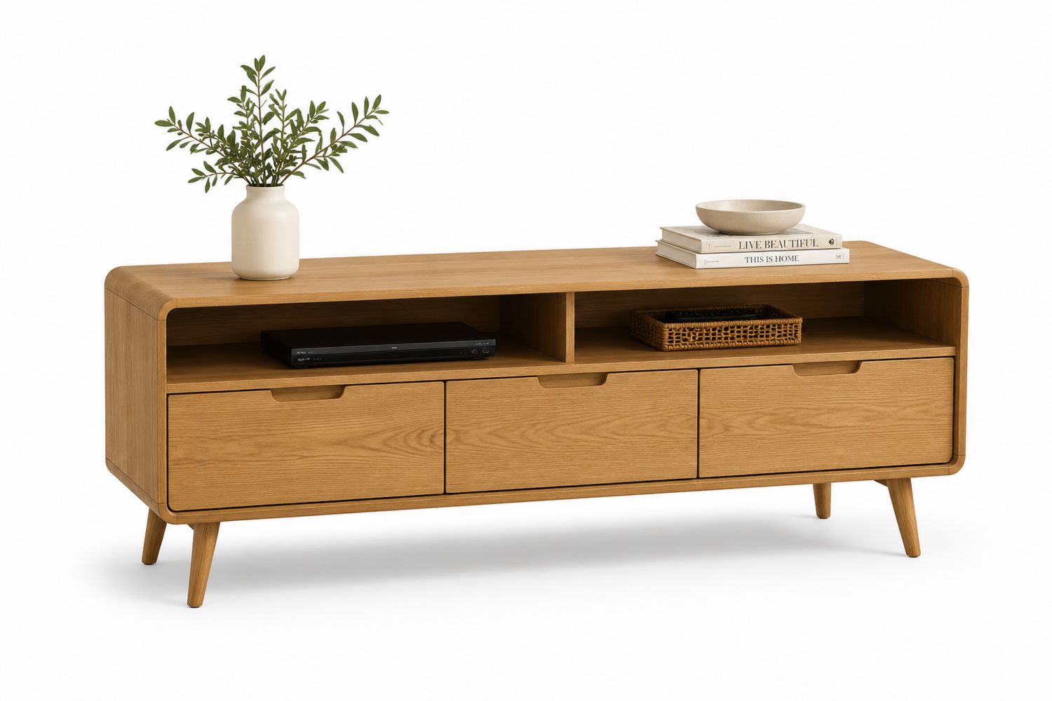Szafka RTV z drewna dębowego 150x45x50 cm