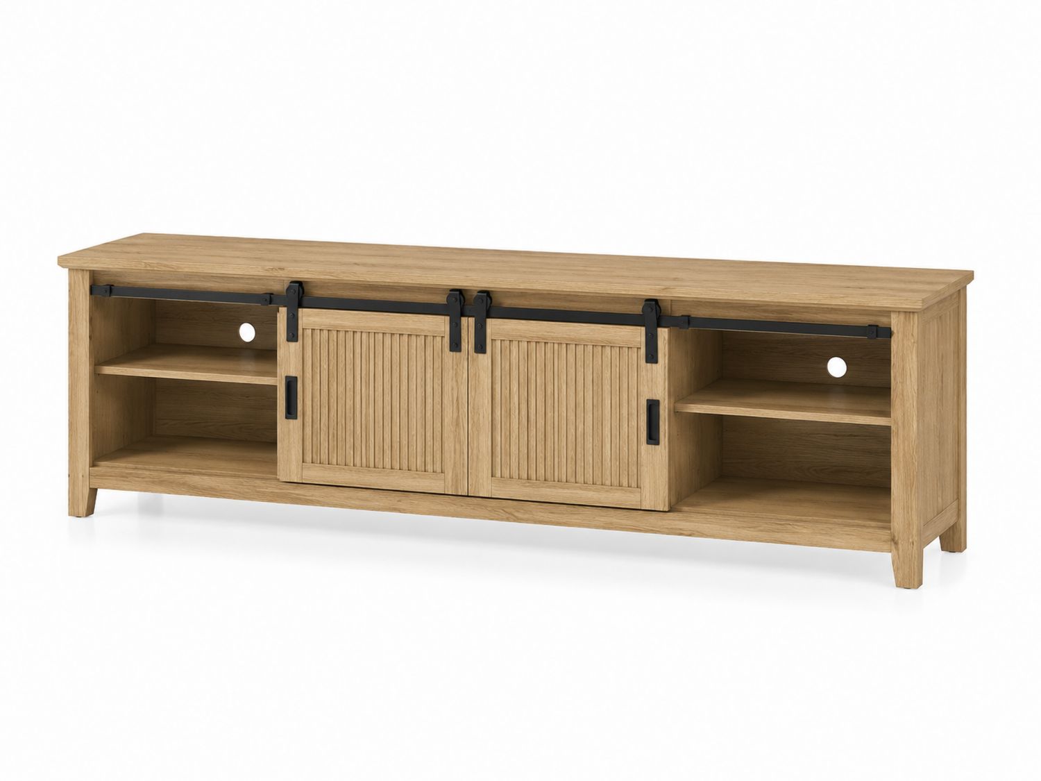 Drewniana szafka RTV z drzwiami przesuwnymi dąb 150 cm