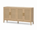 Kredens drewniany z rattanem 4-drzwiowy 180x45x80 cm