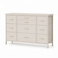 Komoda z MDF z 9 szufladami Beżowa