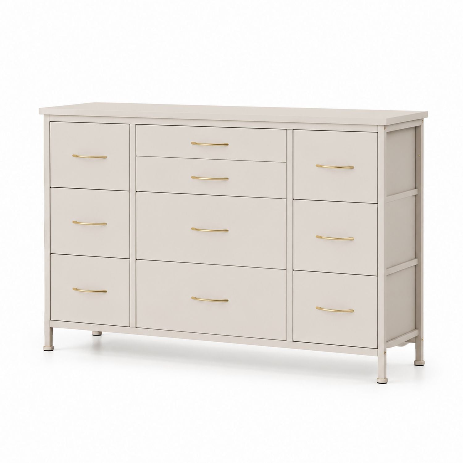 Komoda z MDF z 9 szufladami Beżowa