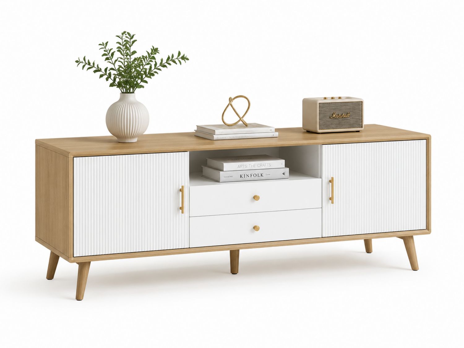 Szafka RTV drewniana 150x40x55 cm z szufladami