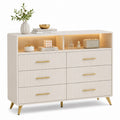 Komoda z MDF z Metalowymi Nóżkami Biały/Złoty 90x40x100cm