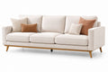 Sofa trzyosobowa z tkaniny poliestrowej Beżowa 220cm