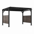 Altana ogrodowa aluminiowa z drewnianymi panelami